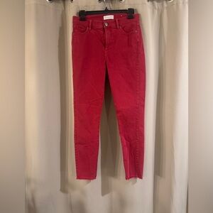 LOFT Women's Cropped Red Jeans